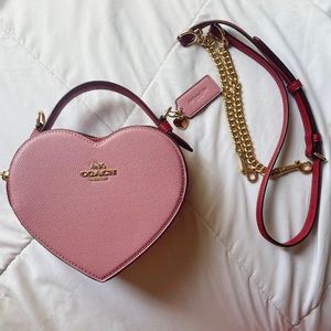 Coach pink heart bag purse